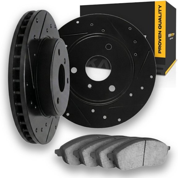 KarParts360 For Smart Fortwo 2005-2015 Brake Rotor Set | Excluded Calipers | Drilled And Slotted