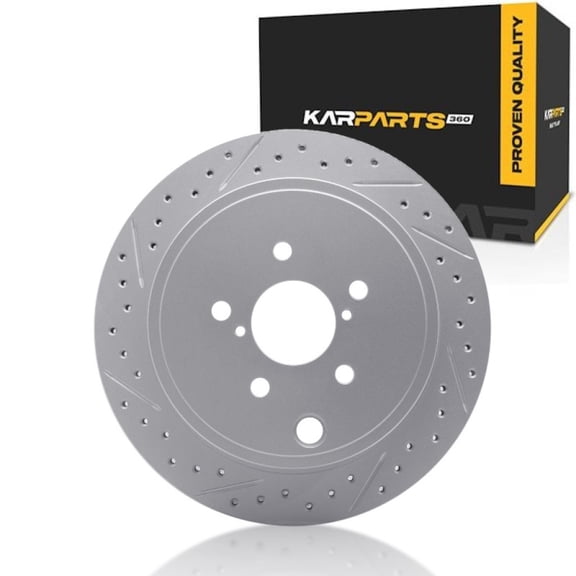 KarParts360 For Subaru Legacy/Outback 2010 11 12 13 2014 Brake Rotor Rear | Drilled and Slotted | 58 millimeters / 2.28 inches Center Hole Diameter