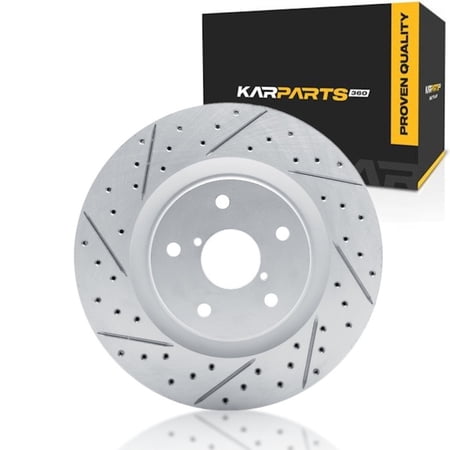 KarParts360 For Subaru WRX 2022 2023 2024 2025 Brake Rotor Front | Drilled and Slotted | 58 millimeters / 2.28 inches Center Hole Diameter