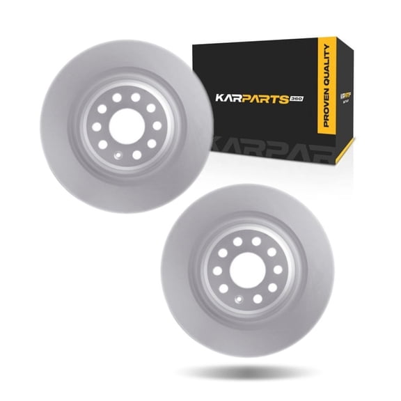 KarParts360 For Tesla X 2016 17 18 19 20 2021 Brake Rotors Rear | Cast Iron Material | Plain Style | 1-Piece Rotor Construction