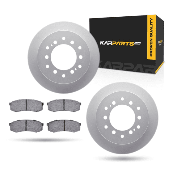 KarParts360 For Toyota 4Runner 2003-2009 Brake Rotor Set | Rear | Plain Style | With Brake Pads
