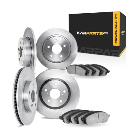 KarParts360 For Toyota Avalon 2019 2020 2021 2022 Brake Set Front and Rear | Cast Iron | Plain Rotor Style | 1-Piece Rotor Construction