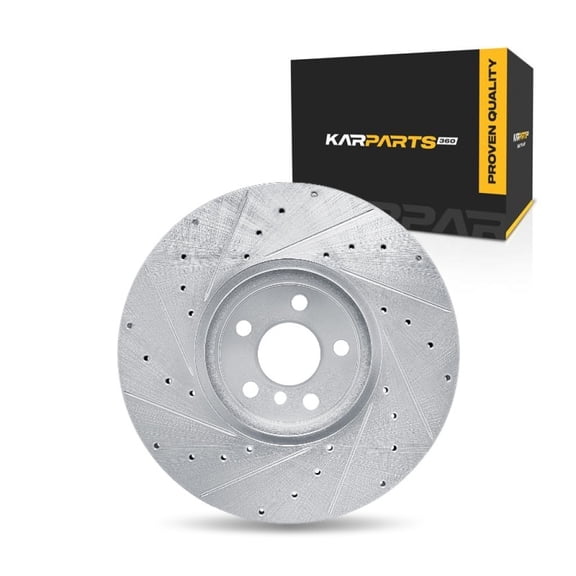 KarParts360 For Toyota GR Supra 2020-2026 Brake Rotor Front, Driver Side | Silver | 13.70 Inches Outside Diameter | 1.35 Inches Discard Thickness
