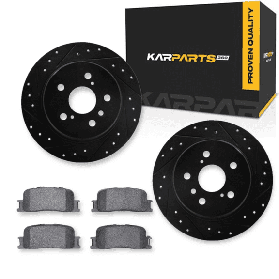 KarParts360 For Toyota Highlander 2001 2002 2003 Brake Rotor Set | Black