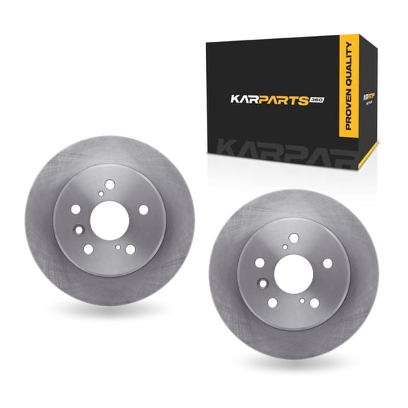 KarParts360 For Toyota Highlander 2001 2002 2003 Brake Rotors Rear | Cast Iron | Rotors Only Design | 1-Piece Construction