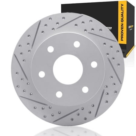 KarParts360 For Toyota Land Cruiser/Tacoma 2024 2025 2026 Brake Rotor | Drilled And Slotted | 97 Millimeters / 3.82 Inches Center Hole Diameter