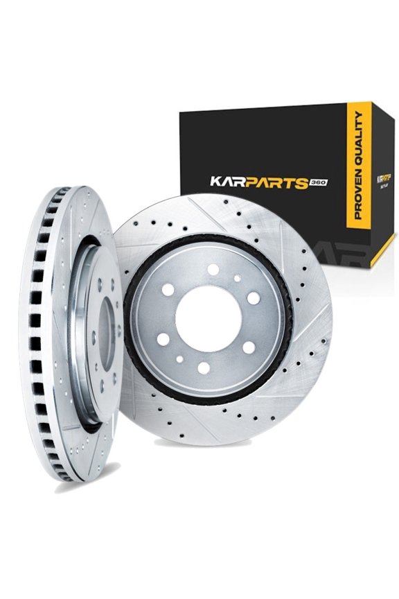 For Toyota Pickup 1990 91 92 93 94 1995 Brake Rotor Set | Silver | Drilled And Slotted