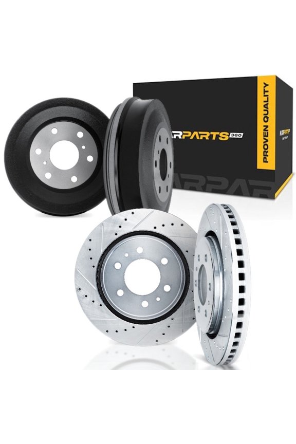 For Toyota Pickup 1990 91 92 93 94 1995 Brake Rotor Set | Silver | Drilled And Slotted