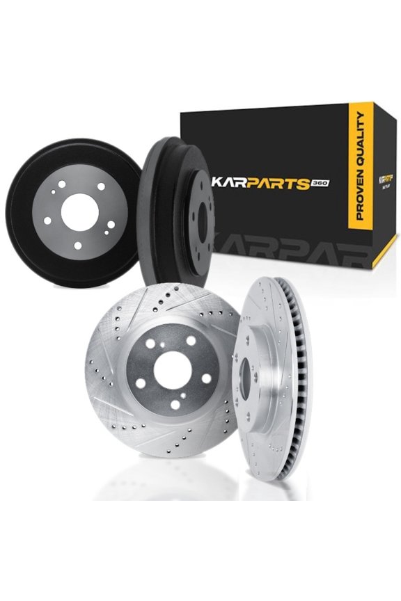 For Toyota Pickup 1990 91 92 93 94 1995 Brake Rotor Set | Silver | Drilled And Slotted