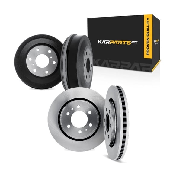 KarParts360 For Toyota Tacoma 2005-2023 Disc Brake Rotor Set | Front and Rear | 4 Pieces | Cast Iron Material | Single-Piece Casting Construction