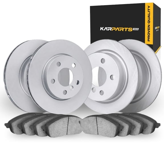 KarParts360 For Volkswagen Bora 2005 06 07 08 09 2010 Brake Rotor Set Front and Rear | Coated