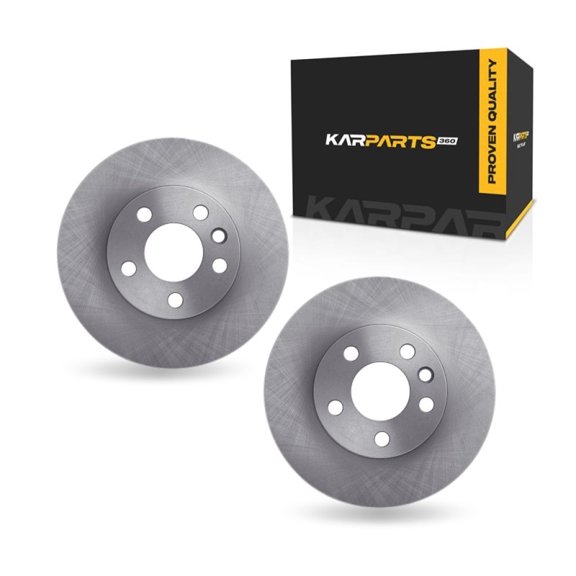 KarParts360 For Volkswagen EuroVan 1996 Brake Rotor Set Front | Cast Iron | Rotors Only Design | 1-Piece Construction