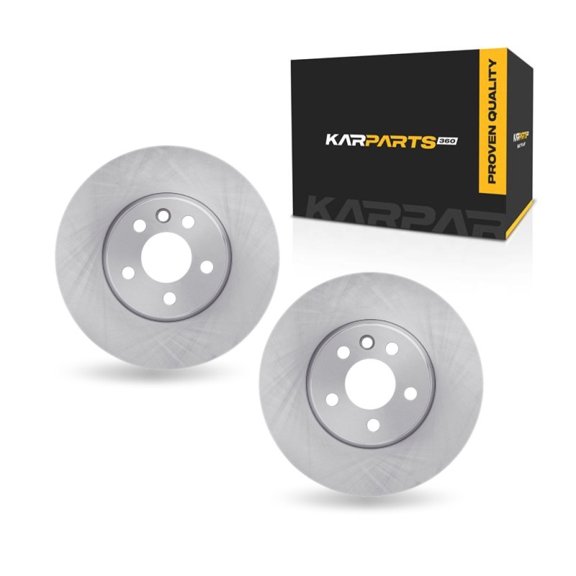 KarParts360 For Volkswagen EuroVan 2001 2002 2003 Brake Rotor Set Front | Cast Iron | Rotors Only Design | 1-Piece Construction