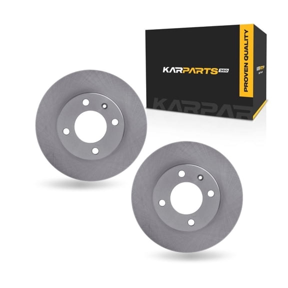 KarParts360 For Volkswagen Fox 1990 1991 1992 1993 Brake Rotor Set Front | Cast Iron | Rotors Only Design | 1-Piece Construction