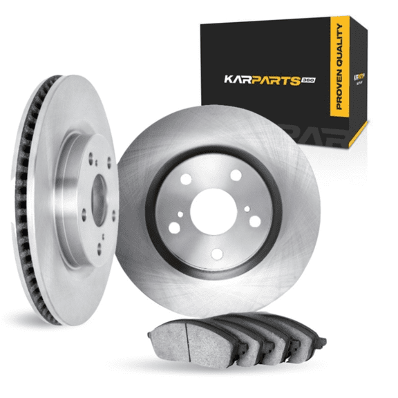 KarParts360 For Volkswagen Golf 2010 11 12 13 2014 Brake Rotor Set Front | Excluded Calipers | Plain Rotor Style