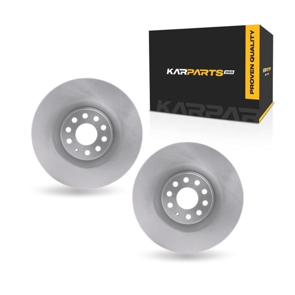 KarParts360 For Volkswagen R32 2008 Brake Rotor Set Front | Cast Iron | Rotors Only Design | 1-Piece Construction