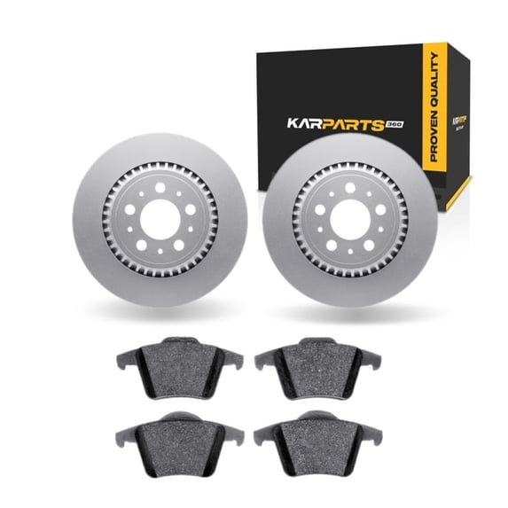 KarParts360 For Volvo XC90 2003-2014 Brake Rotor Set Rear | Cast Iron | Performance / Racing Driving Style | Plain Rotor Style