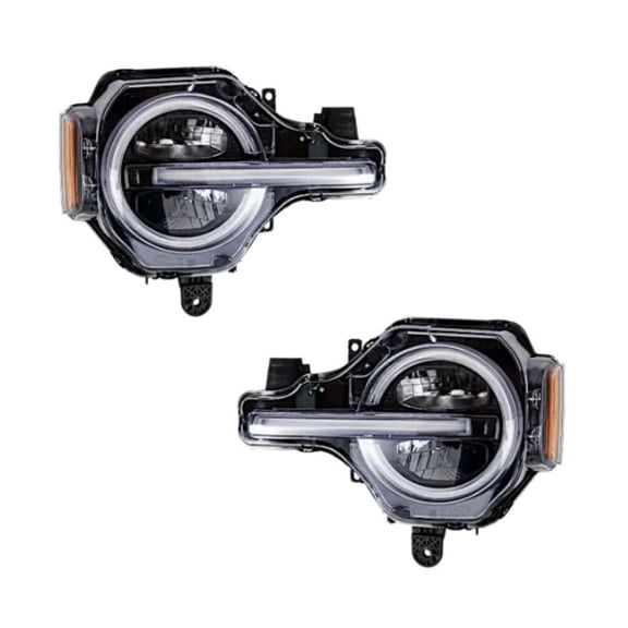KarParts360 For Ford Bronco 2021 2022 2023 Headlights Driver and Passenger Side | Pair | LED | Lens and Housing | With LED Light Bar | Replacement For FO2502417, FO2503417 | 196743321783, 19674332183