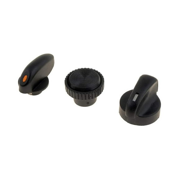 KarParts360 For Ford Bronco/F-150 1990 1991 Control Knob Assortment | 3 Pieces | Made Of Plastic | Black | HVAC Control Functions | Replacement For E5TZ11666A, F3DZ18519A