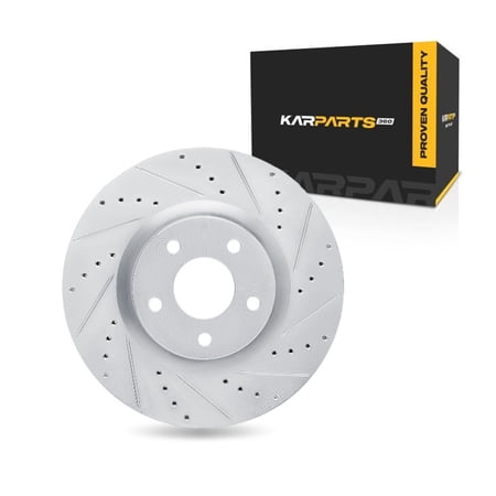 KarParts360 For Ford Bronco Sport 2021 22 23 24 25 2026 Disc Brake Rotor Front, Passenger Side | Cast Iron | Vented | Silver Finish | 25 Millimeters/0.98 Inches Discard Thickness | 5 Stud/Lug Hole
