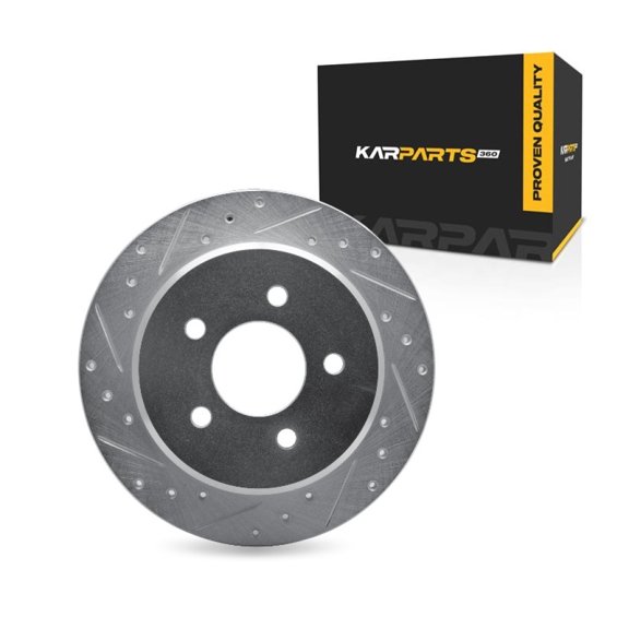 KarParts360 For Ford Crown Victoria 1992 1993 1994 1995 Disc Brake Rotor Rear, Driver Side | Cast Iron | Solid | Silver Finish | 11.25 Millimeters/0.44 Inches Discard Thickness | 5 Stud/Lug Hole