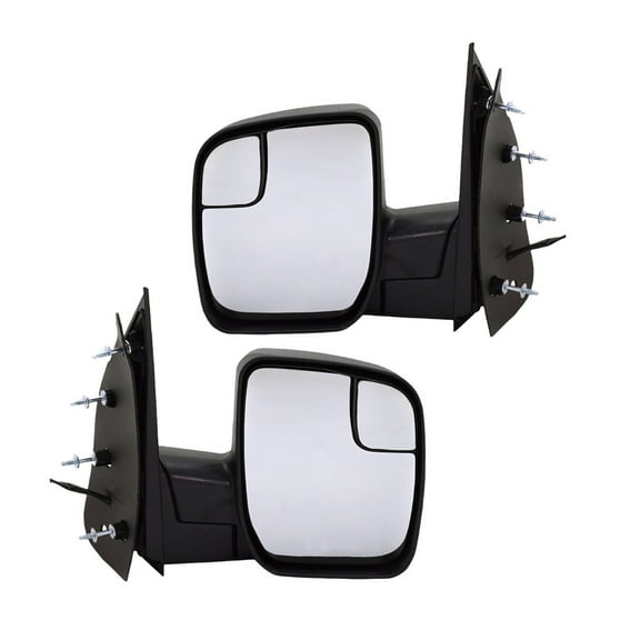 KarParts360 For Ford E-450 Super Duty 2010 11 12 13 2014 Door Mirror Driver And Passenger Side | Pair | Power Glass | Non-Heated | Textured Black | Standard | w/ Top Spot Mirror | FO1320396, FO132139