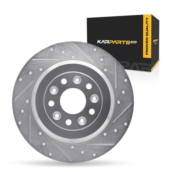 KarParts360 For Ford Edge 2011 2012 2013 2014 Brake Rotor | Silver | 10 Millimeters / 0.39 Inches Discard Thickness | 330 Millimeters / 12.99 Inches Outside Diameter | 5 Stud/Lug Hole