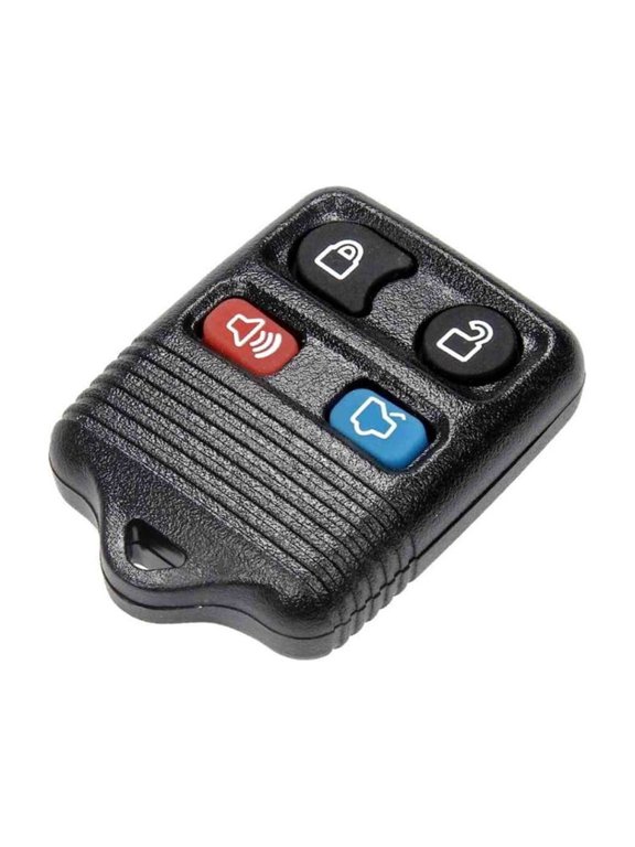 For Ford Escort 1998 99 00 01 2002 Keyless Remote Case | Plastic Material | Black | Lock/Unlock/Trunk And Panic Button Functions | 4 Button | Replacement For 2S4Z15K601AA, 3W7Z15K601-AA