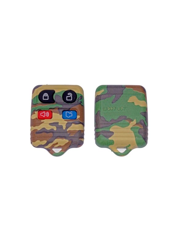 For Ford Escort 1998 99 00 01 2002 Keyless Remote Case | Plastic And Rubber | Green Woodland Camouflage | Lock/Unlock Button Functions | 4 Button | 2S4Z15K601AA, 3W7Z15K601-AA