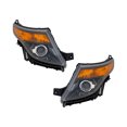 thumbnail image 1 of KarParts360 For Ford Explorer 2013 2014 2015 Headlight Driver And Passenger Side | Pair | Clear Lens | Black Housing | Sport Model | With Projector/Black Trim | With Bulb | For FO2502313, FO2503313, 1 of 6