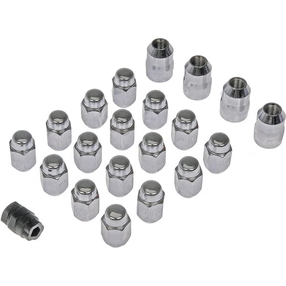 KarParts360 For Ford F-100 Ranger 1996 Wheel Lock Set | Steel | Chrome | 5 Bolt Grade | Acorn Nut Head | Internal Lock Design | Conical Seat - 60 Degree