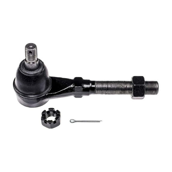 KarParts360 For Ford F-150 1997-2003 Steering Tie Rod End | Steel Material | E-Coated Finish | Silver/Black Color | With Castle Nut/Cotter Pin/Nut | Replacement For 2L3Z3A131BA, F65Z3A130BB