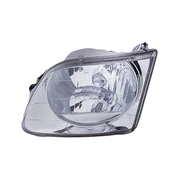 KarParts360 For Ford F-150 2001 2002 2003 Headlight Assembly Driver Side | Composite | With Bulbs | Lightning | Excluded Bracket | Clear Lens | Chrome Housing | Replacement For FO2502182 | 3L3Z13008F