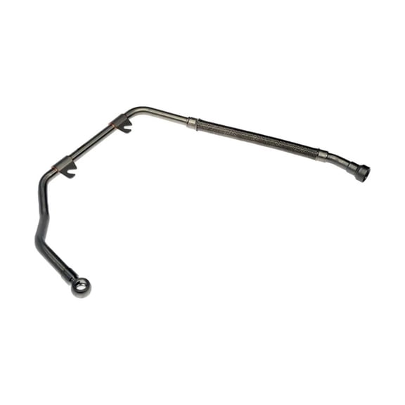 KarParts360 For Ford F-450/F-350/F-550/F-250 Super Duty 2008 2009 2010 Fuel Line | Stainless Steel, PTFE Material | Silver | Banjo Fitting End 2 Hose Connector | Replacement For 8C3Z9C330A, 8C3Z9C330