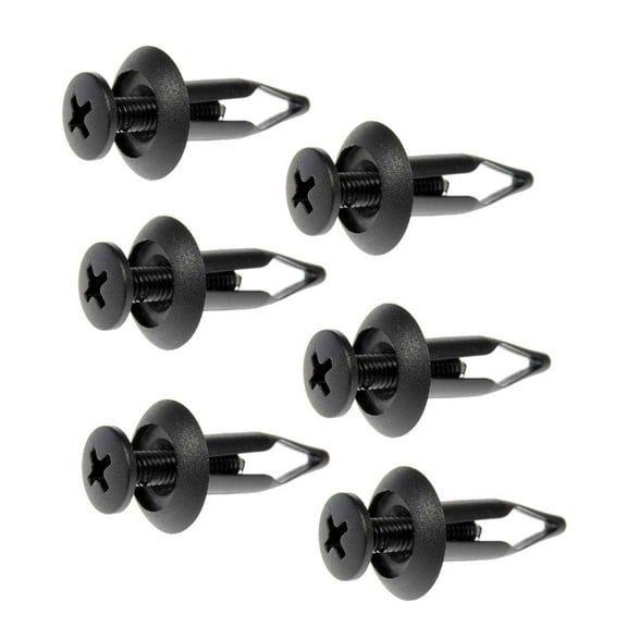 KarParts360 For Ford F-550 Super Duty 2011 12 13 14 15 2016 Screw Rivets | Plastic Case Material | Black | Screw Head | 6 Pieces | Replacement For 6502871, 91502SM40000