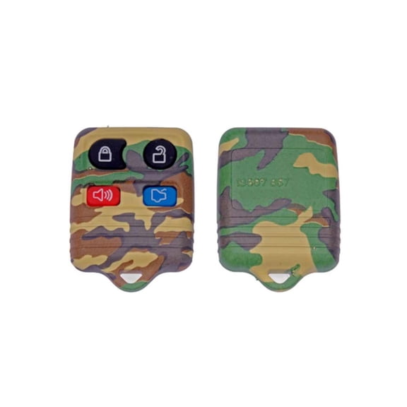 KarParts360 For Ford Focus 2004-2011 Keyless Remote Case | Plastic And Rubber | Green Woodland Camouflage | Lock/Unlock Button Functions | 4 Button | For 2S4Z15K601AA, 3W7Z15K601-AA