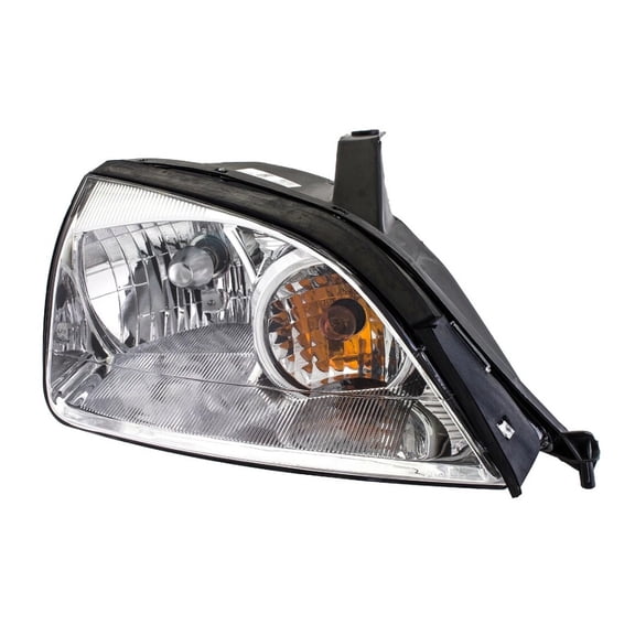 KarParts360 For Ford Focus 2005 2006 2007 Headlight Passenger Side | Clear Lens | Plastic Material | 12.8 Volts Direct Current | With Bulbs | Replacement For 4S4Z13008AC
