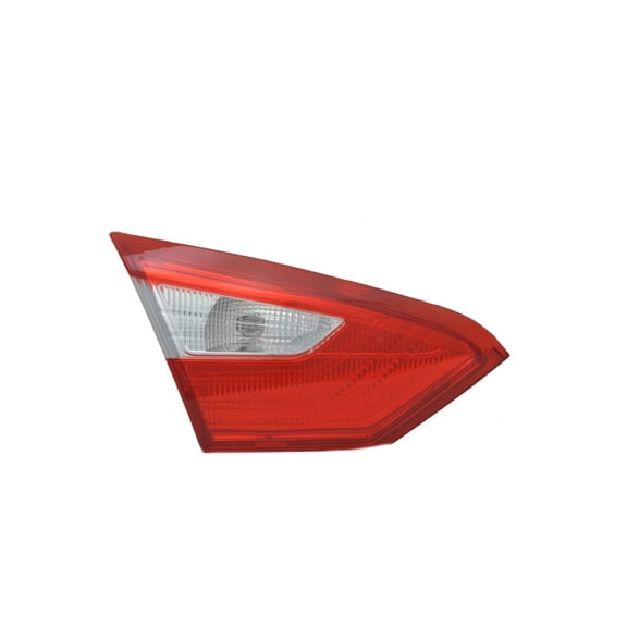 KarParts360 For Ford Focus 2012 2013 2014 Tail Light Driver Side | Inner | Red And Clear Lens | Plastic | With Bulbs | Sedan | On Luggage Lid | Replacement For FO2802104 | BM5Z13405A