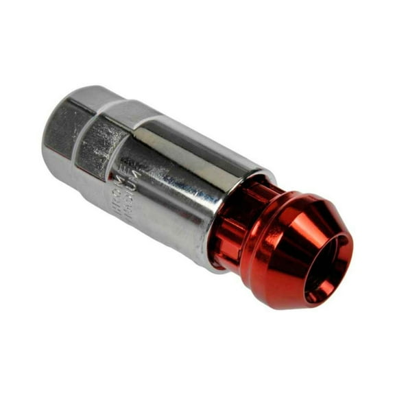KarParts360 For Ford Mustang 1990-2014 Acorn Nut Lock Set | Steel | Red Color | External Lock Design Pattern | Fine Thread Type | Bulge Seat Acorn Lock Wheel Lock Type