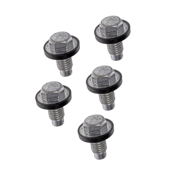 KarParts360 For Ford Mustang 1995 96 97 98 99 2000 Oil Drain Plug | 5 Pieces | Steel Material | Silver | 5.8 Bolt Grade | Conventional Drain Method | Replacement For F5RZ6730-B, ZZM0-10-404