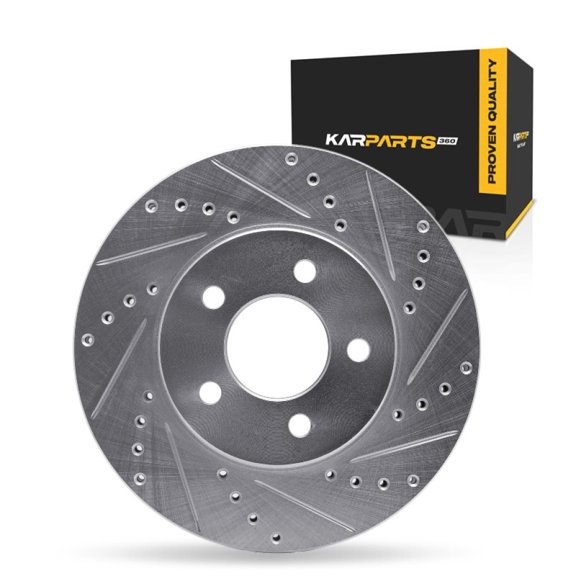 KarParts360 For Ford Mustang 2005 06 07 08 09 2010 Brake Rotor | Silver | 28.4 Millimeters / 1.12 Inches Discard Thickness | 293 Millimeters / 11.54 Inches Outside Diameter | 5 Stud/Lug Hole