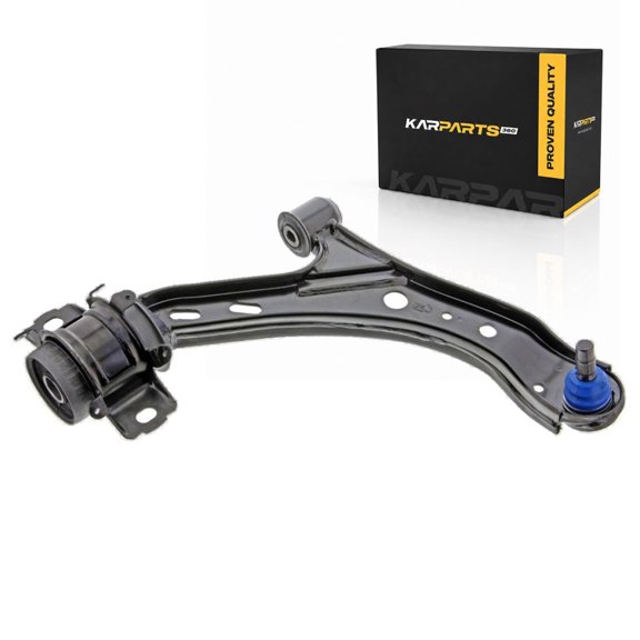KarParts360 For Ford Mustang 2005 06 07 08 09 2010 Control Arm and Ball Joint | Sintered Metal Bearing | Press In | Grooved Ball Joint Stud | Rubber Bushing | Black Control Arm