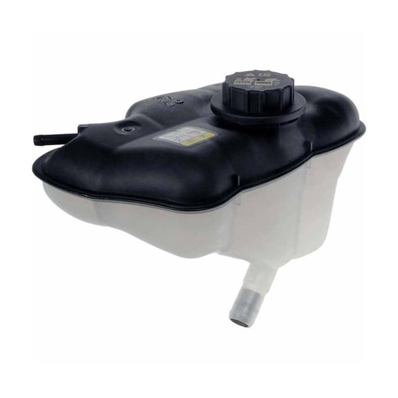 KarParts360 For Ford Mustang 2005 06 07 08 09 2010 Pressurized Coolant Reservoir | Plastic | Black, White Color | Spring Loaded Twist Cap Type | 16 PSI Cap Maximum Pressure Rating | For 4R3Z8A080AA