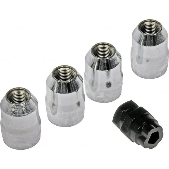 KarParts360 For Ford Ranger 2002-2012 Wheel Lock Set | Steel | Chrome | Regular Grade | Acorn Nut Head | Grade 5 Bolt | Internal Lock Design Pattern | Clockwise Thread Direction