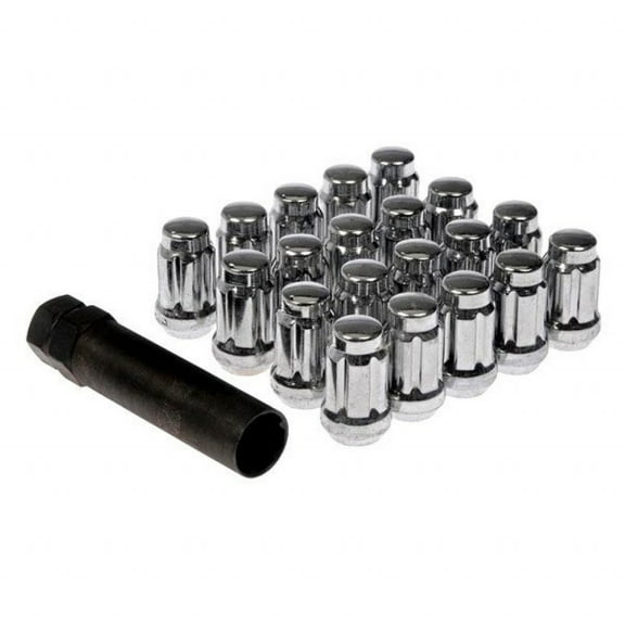 KarParts360 For Ford Ranger 2019 2020 2021 Wheel Lock Set | Steel | Chrome | Fine Thread | 5 Bolt Grade | External Lock Design | Conical Seat - 60 Degree