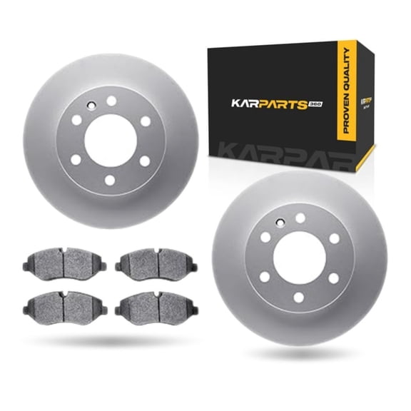 KarParts360 For Freightliner Sprinter 2500/Sprinter 3500 2007-2018 Brake Set Front | Cast Iron Rotor | Ceramic Pads | Performance / Racing Driving | Plain Rotor