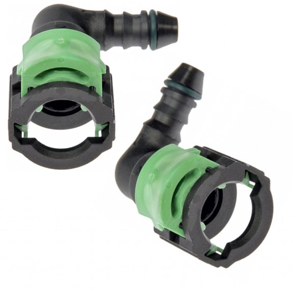 KarParts360 Fuel Line Connector | Nylon | 90 degree Angle | Black | Quick Disconnect End 1 Connector Type | Female End 1 | Barb, Quick Disconnect End 1 Type