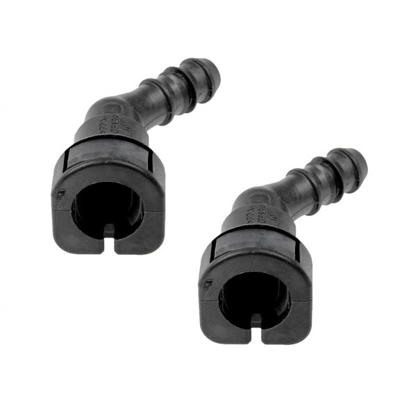 KarParts360 Fuel Line Connector | Rubber Gasket | Black | 45 Degrees Angle | Female End 1 | Straight End 1 Connector | Quick Disconnect End 1