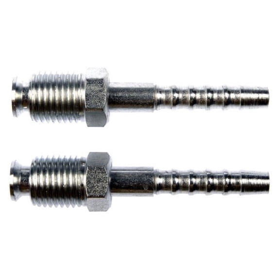 KarParts360 Fuel Line Connector | Steel | 180 degree Angle | Silver | Barb End 1 Connector Type | Male End 1 Gender | Threaded Nut With Flare End 1 Type
