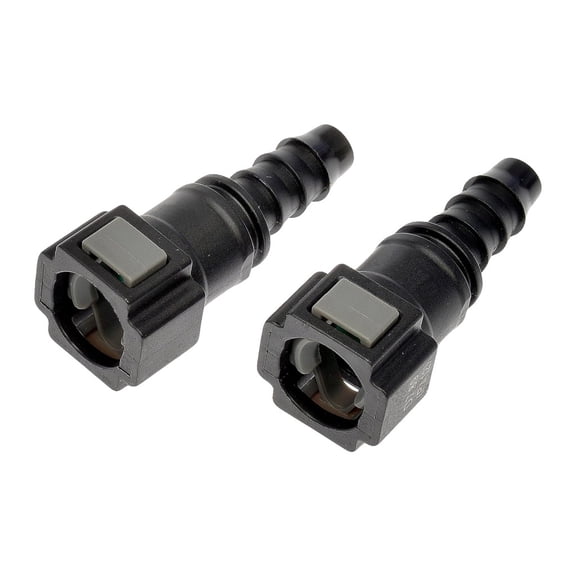 KarParts360 Fuel Line Connectors | Plastic Material | Black, Gray | Straight End 1 and 2 Connector | Quick Disconnect End 1 | 2 Pieces